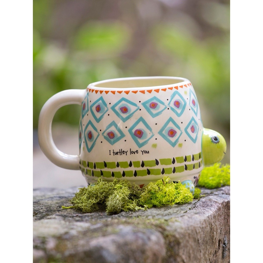 Natural Life "Myrtle the Turtle" Mug "I Turtley Love You" Folk Art Coffee Cup